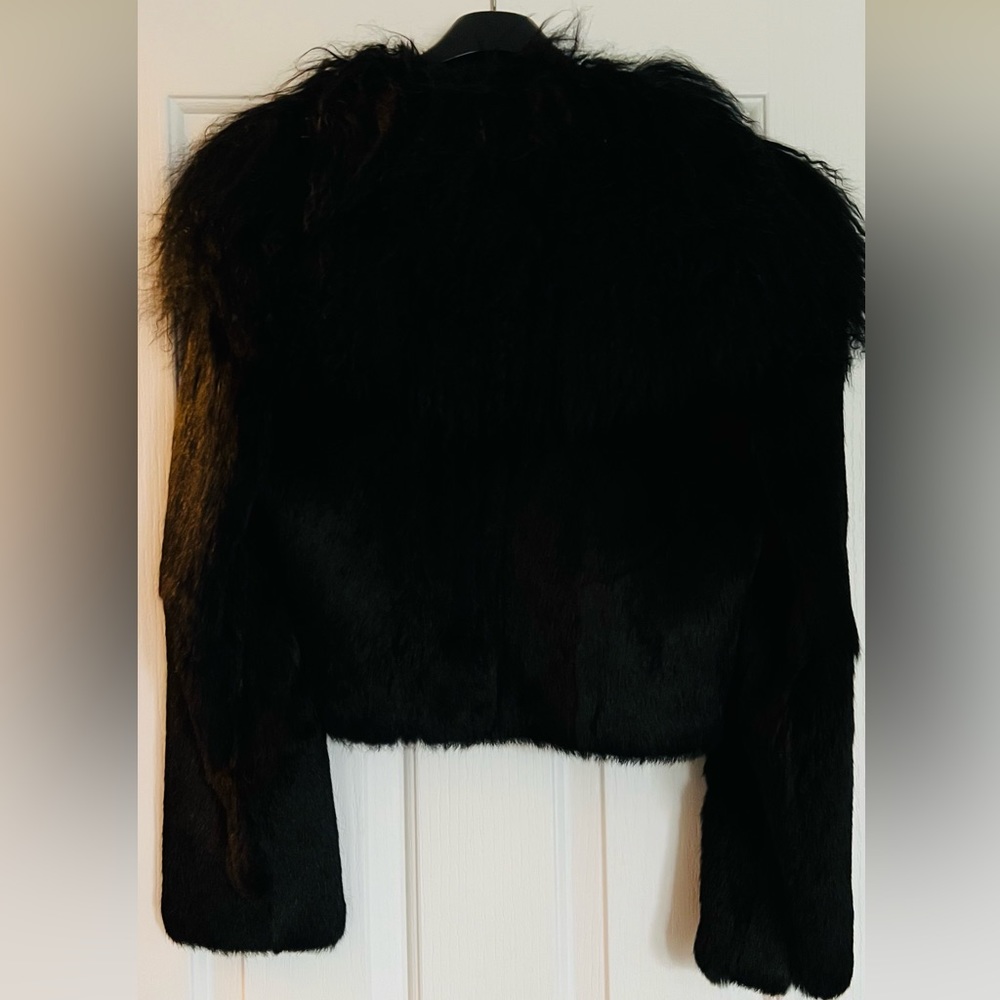 Adrienne Landau. Genuine fur black evening jacket size Small
